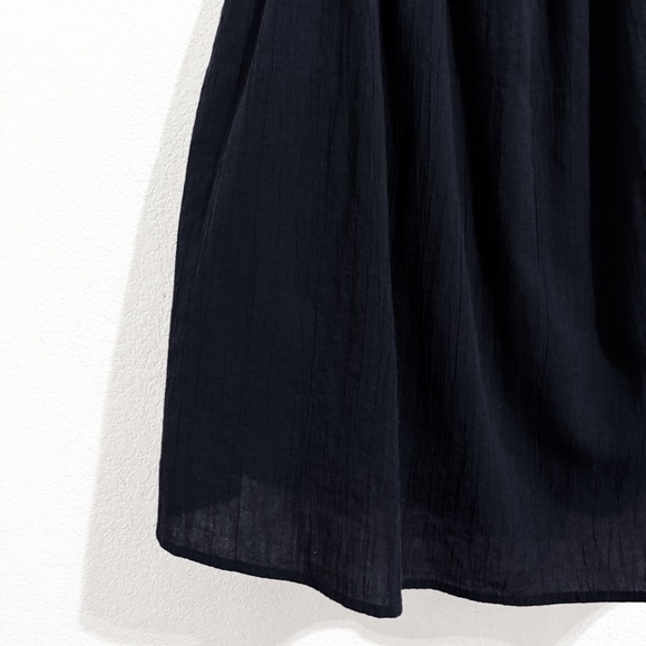 Aerie‎ Puff Sleeve Cotton Mini Dress in True Black - Picture 7 of 9